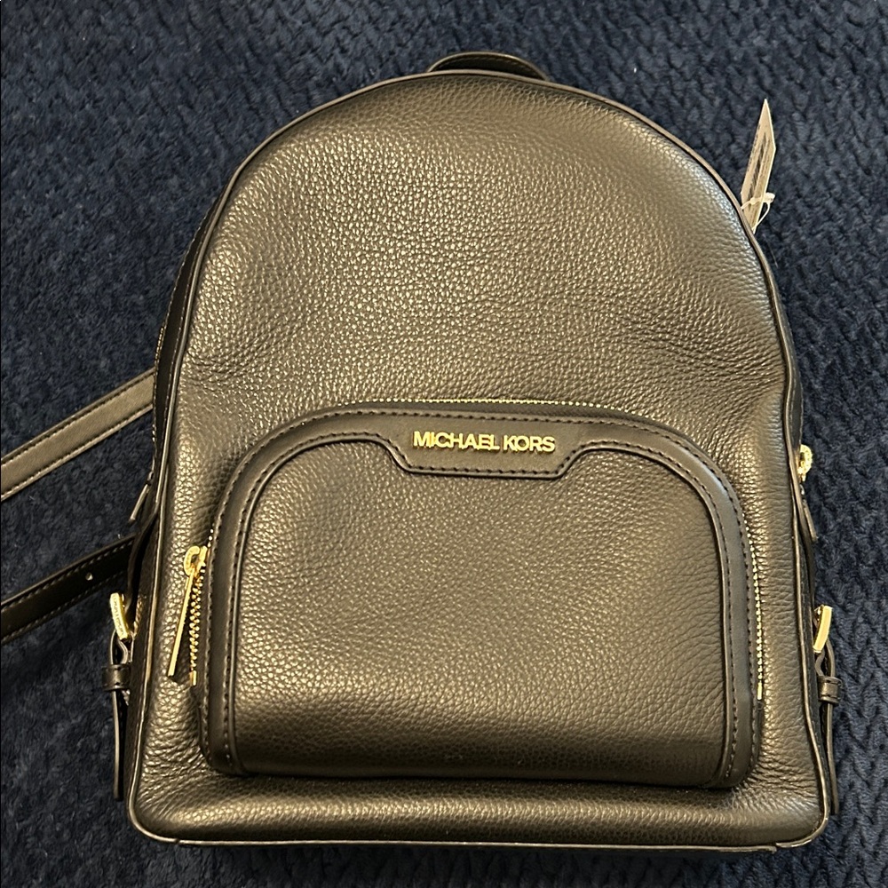 Michael Kors Black Leather Backpack